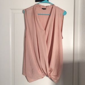 Ann Taylor Blush Pink Wrap Blouse